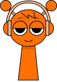 Oren - An orange character delivering electronic beats