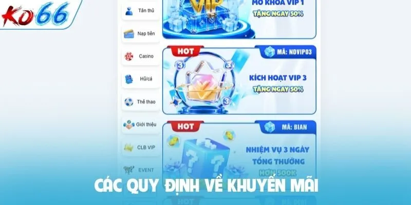 Các quy định về khuyến mãi